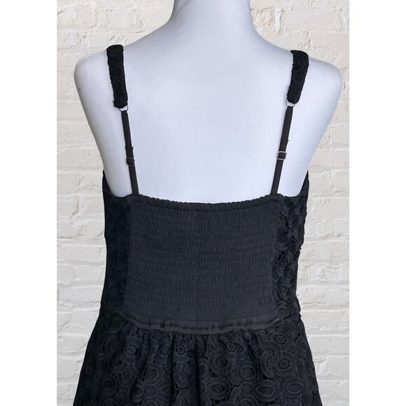 NWT Hollister Black Lace Crochet Mini Skater Dress Sz M Cute Goth Summer Boho - Picture 6 of 8